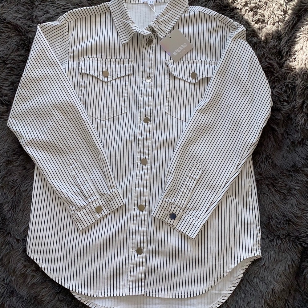 Missguided Oversized Pinstripe Top Women’s